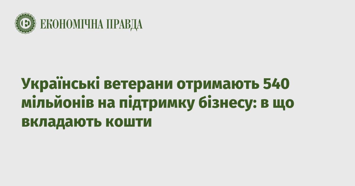 Українські ветерани отримають 540 мільйонів на підтримку бізнесу: в що вкладають кошти