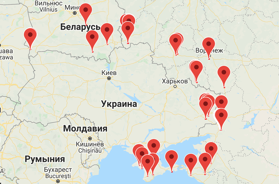 Российские войска на границе Украины – карта армии РФ возле Украины